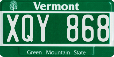 VT license plate XQY868