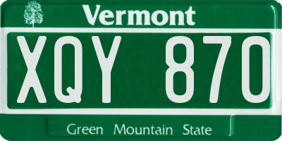 VT license plate XQY870