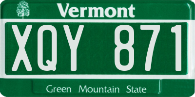 VT license plate XQY871