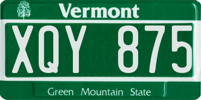 VT license plate XQY875