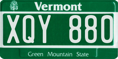 VT license plate XQY880