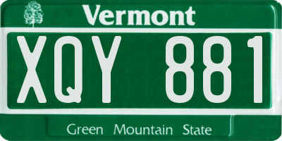 VT license plate XQY881