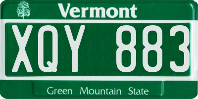 VT license plate XQY883