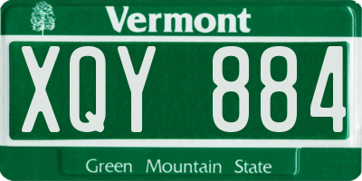 VT license plate XQY884