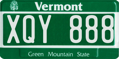 VT license plate XQY888
