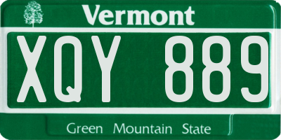 VT license plate XQY889