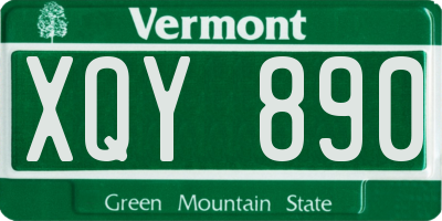 VT license plate XQY890
