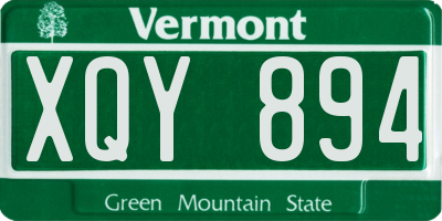 VT license plate XQY894