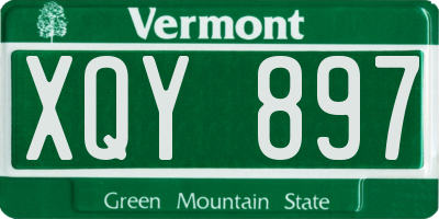 VT license plate XQY897