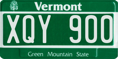 VT license plate XQY900