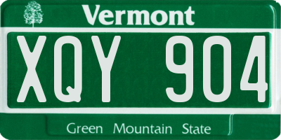 VT license plate XQY904