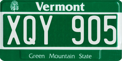 VT license plate XQY905