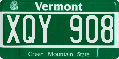 VT license plate XQY908