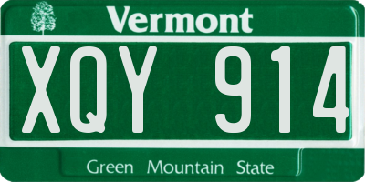 VT license plate XQY914