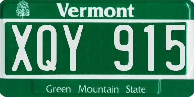 VT license plate XQY915
