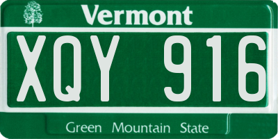 VT license plate XQY916