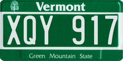 VT license plate XQY917
