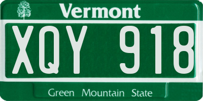 VT license plate XQY918