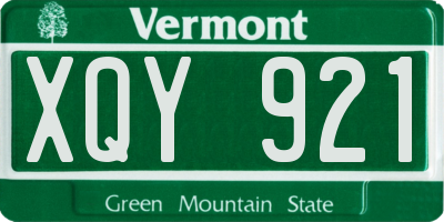VT license plate XQY921