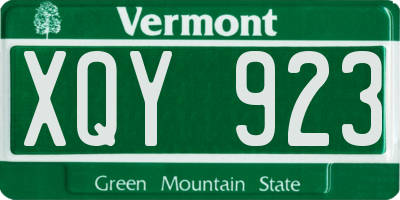 VT license plate XQY923