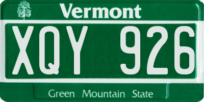 VT license plate XQY926