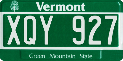 VT license plate XQY927