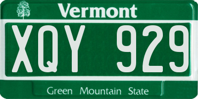 VT license plate XQY929