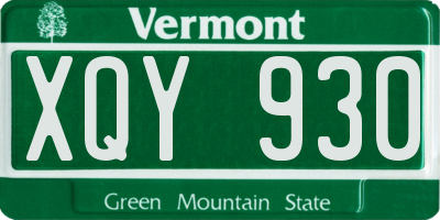 VT license plate XQY930