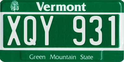 VT license plate XQY931