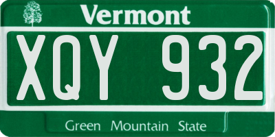 VT license plate XQY932