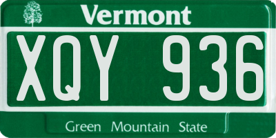 VT license plate XQY936