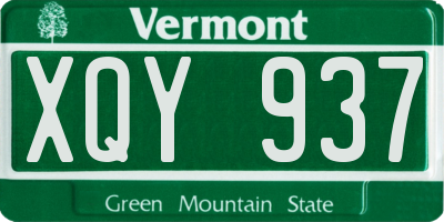 VT license plate XQY937