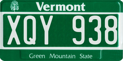 VT license plate XQY938