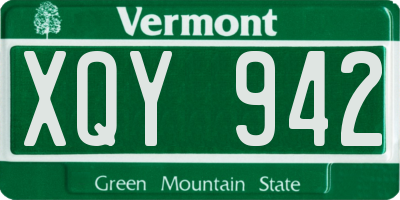 VT license plate XQY942