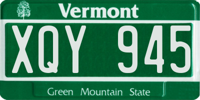 VT license plate XQY945