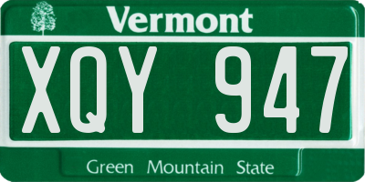 VT license plate XQY947