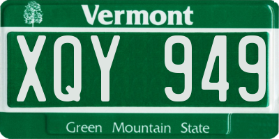 VT license plate XQY949