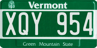 VT license plate XQY954