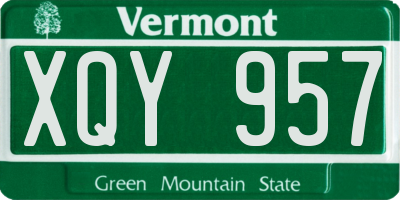 VT license plate XQY957
