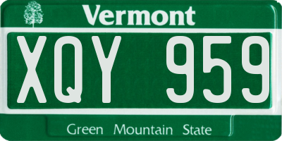 VT license plate XQY959