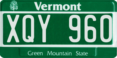 VT license plate XQY960