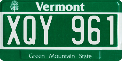VT license plate XQY961