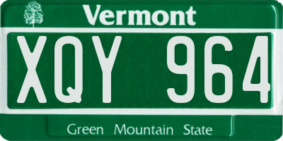 VT license plate XQY964