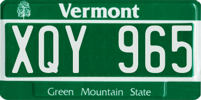 VT license plate XQY965