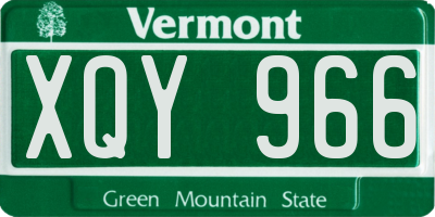 VT license plate XQY966