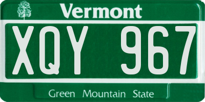 VT license plate XQY967