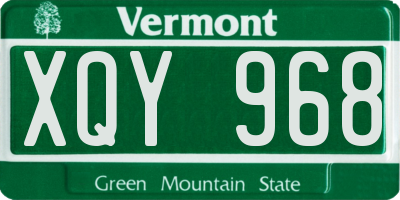 VT license plate XQY968
