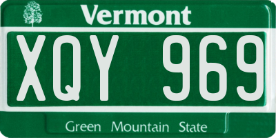 VT license plate XQY969