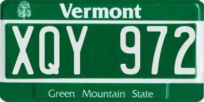 VT license plate XQY972