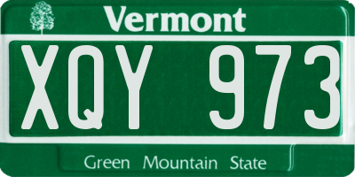 VT license plate XQY973